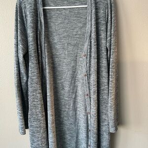 LA MIEL Gray Long Cardigan Sweater